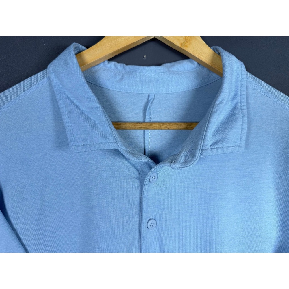Lululemon Evolution Polo Shirt Mens XL Light Blue Short Sleeve Golf Top